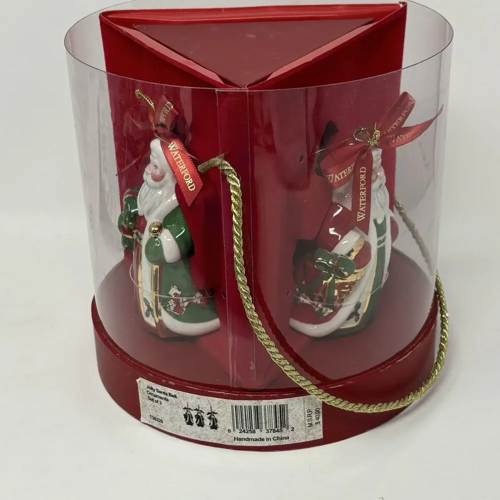 Set of 3 Waterford Holiday Heirlooms Ornaments Santa 138220 Porcelain Read